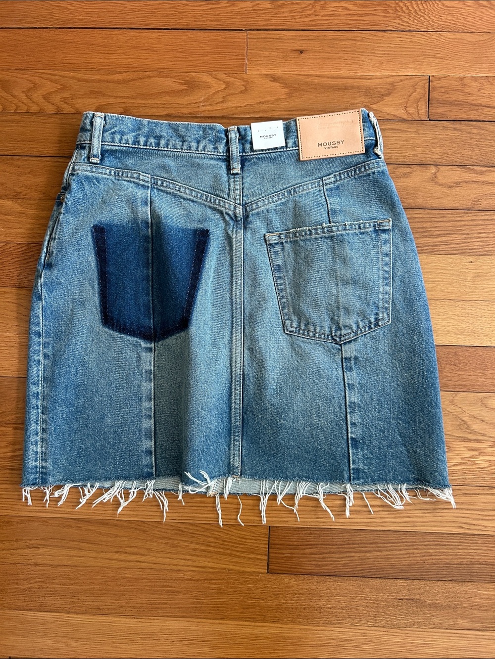Moussy - my Thomoston asymmetrical Distressed Denim Mini Skirt - Picture 6 of 7